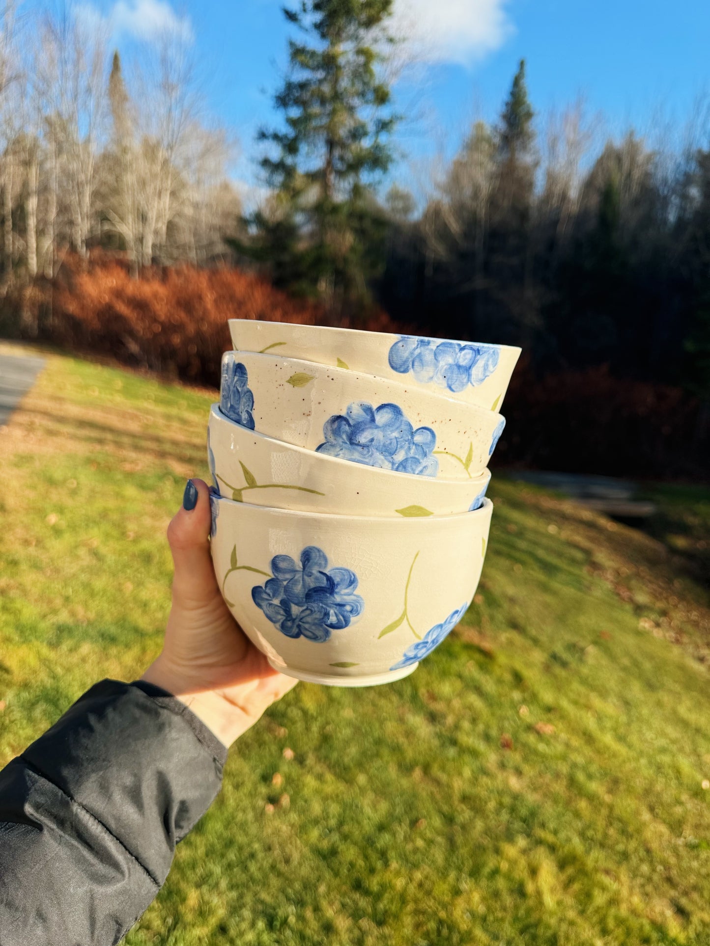 Bowl Set - Hydrangeas