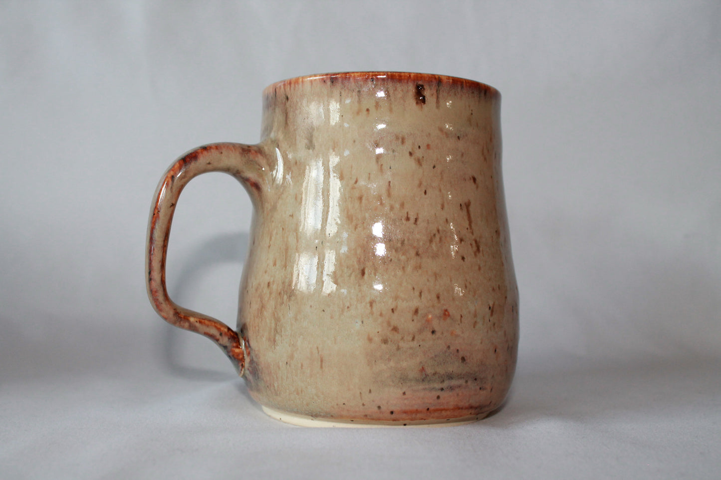 Speckled Beige Angled Handle Mug