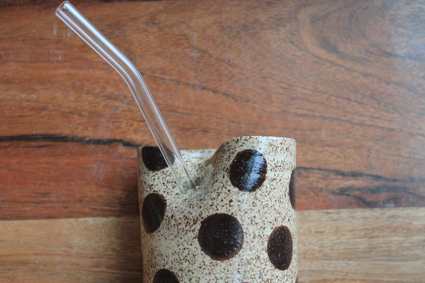 Dotted in Espresso Straw Cup