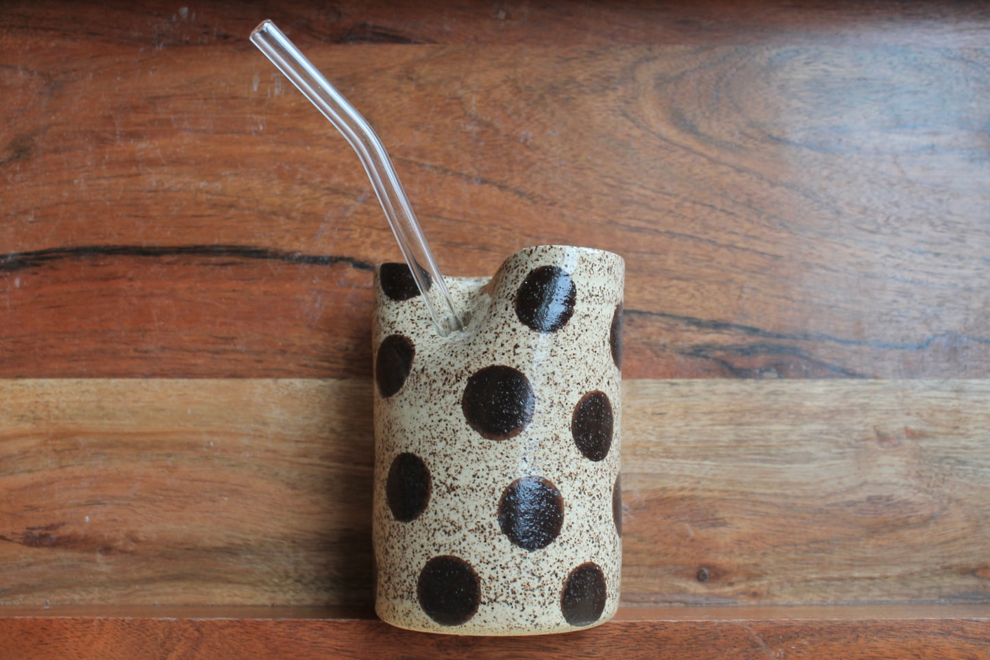 Dotted in Espresso Straw Cup